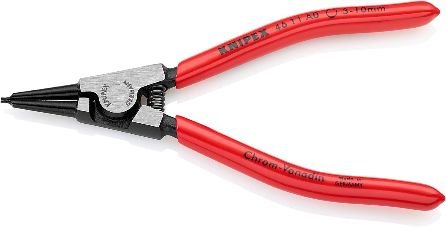 KNIPEX Circlip Pliers for External Circlips on Shafts Self-Service Card with Plastic Coating 140 mm, 46 11 A0 SB