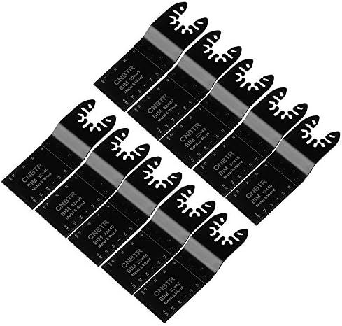 CNBTR Black High-Carbon Steel and M42 HSS Quick Release Oscillating Saw Blade Multi tools Set of 10