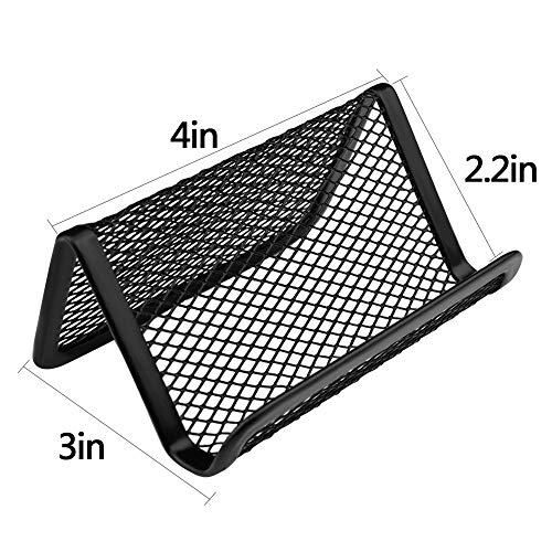 Xin store Metal Mesh Business Card Holder Organizer for Desk Office, Black (Pack of 8)