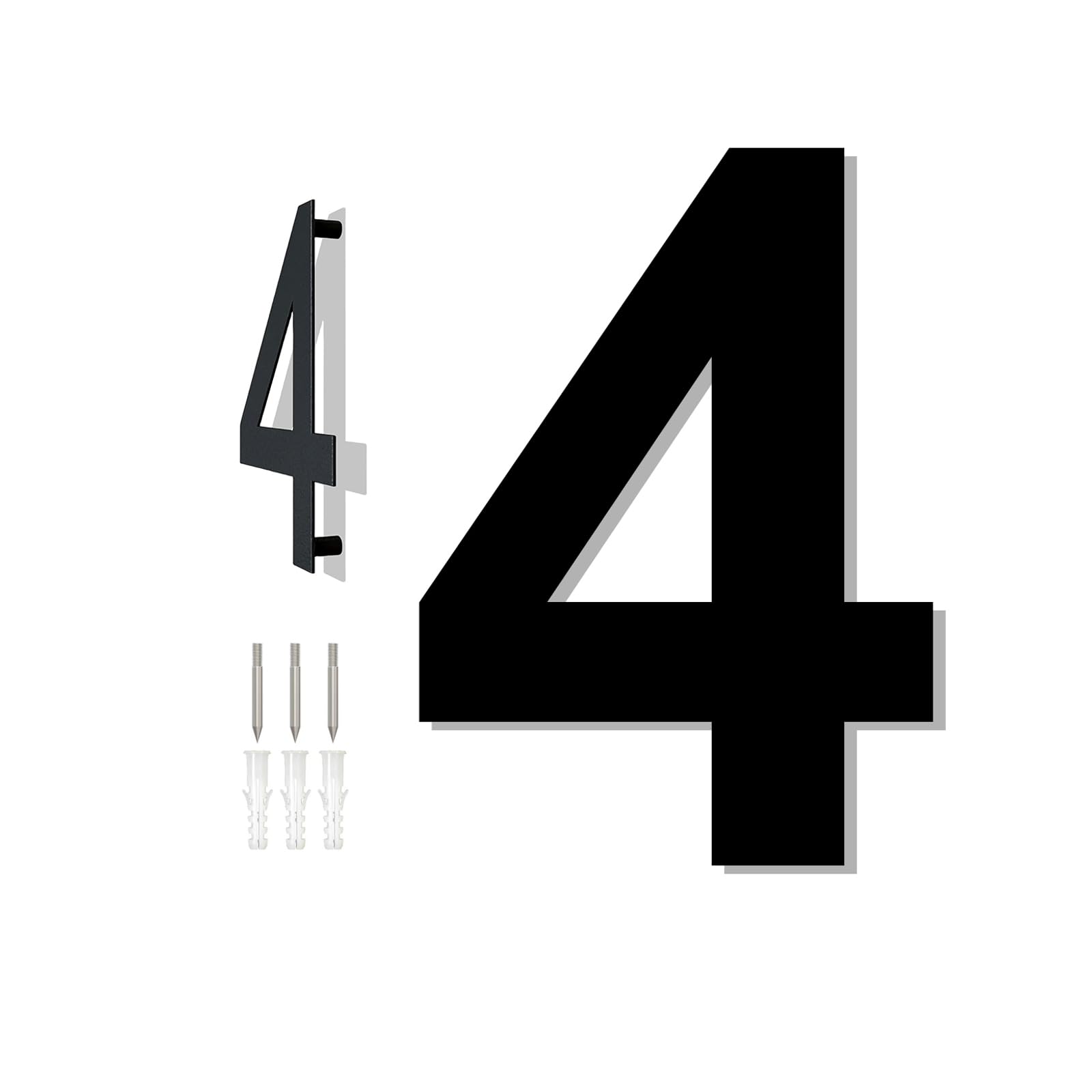 HKFENG 8 inch Large House Numbers Plates for Outside Floating Stainless Steel 304 Home Street Number Sign Door Numbers Screw On Address Door Number for Outside Easy to Install Matte Black