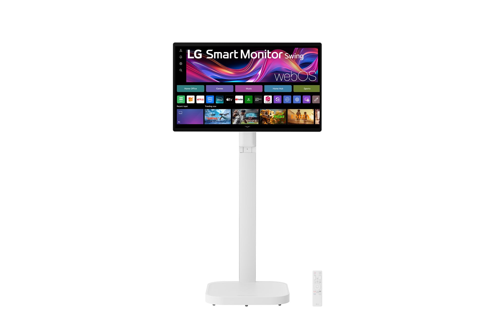 LG Smart Monitor Swing 32U889SA-W 32 Zoll 4K UHD IPS Touch Monitor, webOS 24, AirPlay, ThinQ, HDR10, 95% DCI-P3, rollbarer Standfuß, 1x USB-C (65W), 2X HDMI 2.0, Weiß