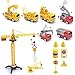 Exercise N Play Mini Construction Vehicle Play Set with a Kid Play Car Map (28” x 31”), Engineering Vehicle Toy Play Cars for Kids, Boys or Girls