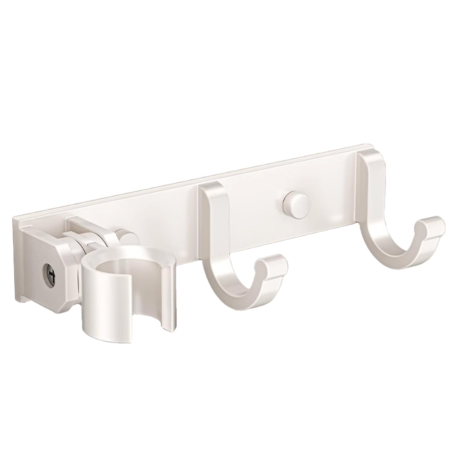 Photo 1 of Shower Head Holder Wall Mount for G1/2" Hose Connection Adjustable Shower Wand Handle Holder with Hooks Drill-Free Bathroom Accessories