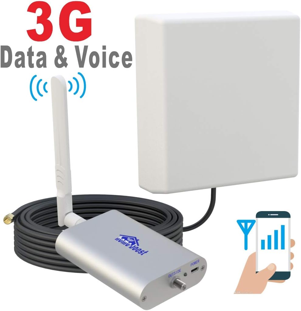 850MHz 65dB Band 5 Cell Phone Signal Booster for Home and Office 3G Verizon AT&T Mobile Cellular Repeater with 45 Feet RG58 Cable Full Kit