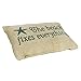 The Beach Fixes Everything - Burlap Accent Pillow with Star Fish - Aqua Print on Light Burlap - 12-in x 8-in