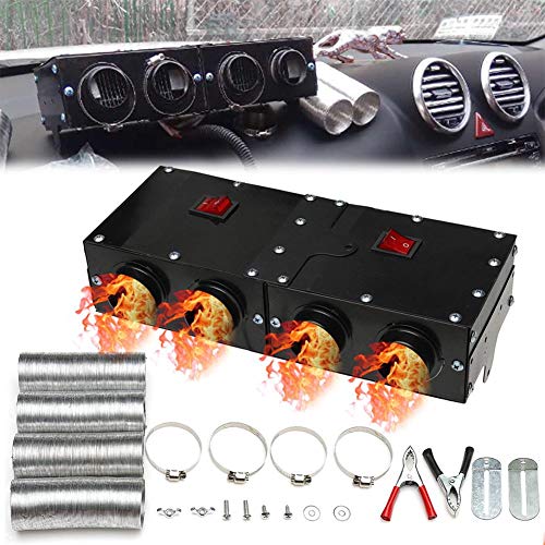 Universal DC 12V 800W Car Vehicle Fan Heater Heating Warmer Windscreen- Defroster Demister Fan Car Heater Defroster Hot 4 Port Professional - Thumbnail 7