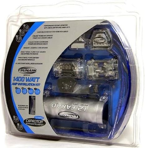 Amazon Com Tsunami 1 2 Farad Capacitor 4 8 Gauge Dual Amp
