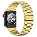 Compatible for Apple watch band 42mm 44mm Series 5, Upgraded Version Solid Stainless Steel Metal Apple Watch Strap Replacement iWatch bands 44mm Series 5 for Apple Watch Series 1/2/3/4/5(gold)