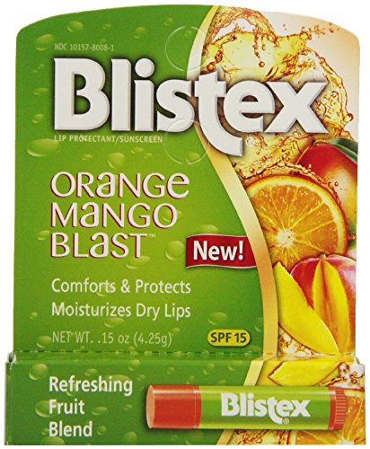Blistex Lip Protectant SPF 15 Orange Mango Blast, .15 oz (Pack of 2)