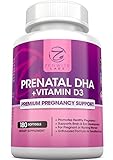 Prenatal DHA Vitamins â€“ With Omega 3 & Vitamin D3 + EPA â€“ Natural Brain & Eye Health Supplements With Fish Oil â€“ Pre & Post Pregnancy Support - 180 Burpless Softgels