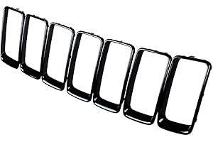 Astra Depot Compatible with 2014 2015 2016 Jeep Grand Cherokee Grille Grill Cover Inserts Kit 7pcs Glossy Black