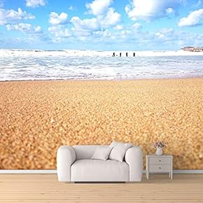 Wall Mural Romantic Beach Removable Wallpaper Wall Sticker for Bedroom Living Room - 66x96 inches
