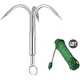 Yiliaw Stainless Steel Outdoor Grappling Hook/Climbing Claw/Gravity Hook/Flying Tigers/Aquatic Anchor Hook for Your Outdoor Life+Safety Rope