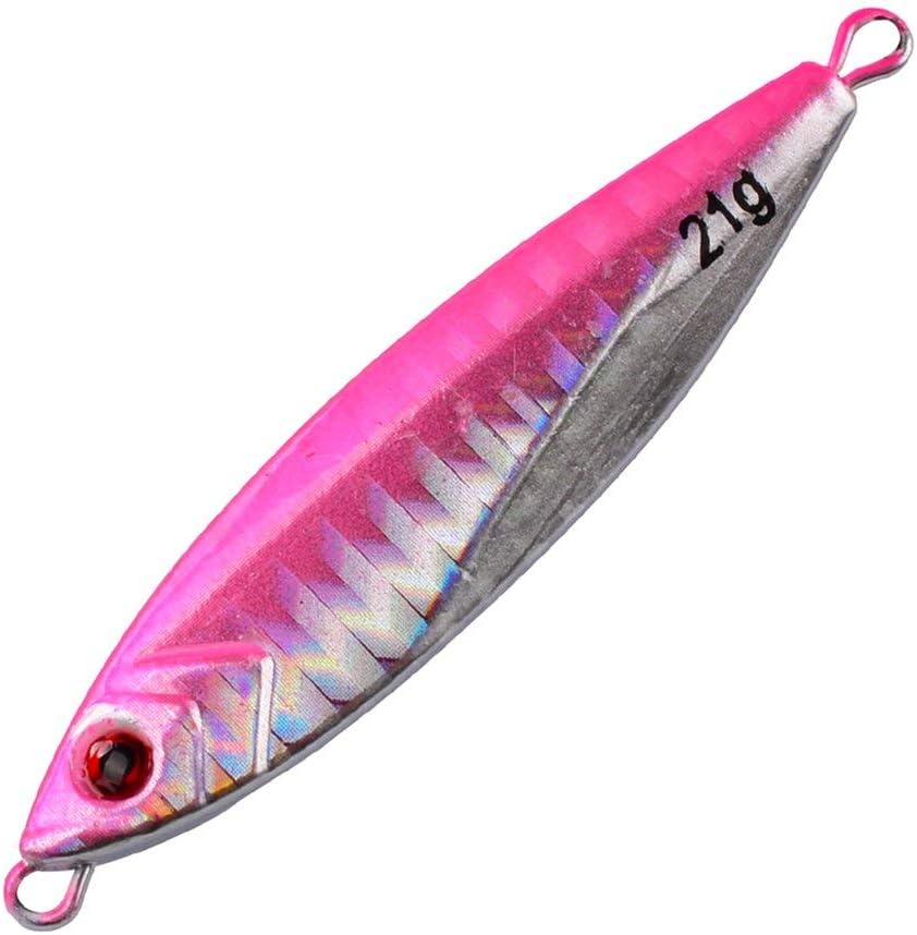 Kinshops 6.5CM/21G Metal Fishing Lures Small Size 3D Lifelike Fishing Tackle Metal Jigging Fishing Lure Artificial Hard Bait，rose red