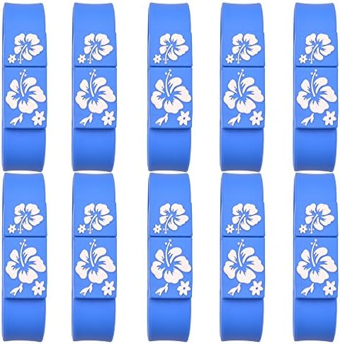 Uflatek 1 GB Memory Stick 10pack Flash Drives Blue Thumb Drive USB 2.0 Silicone Wristband Pendrive Bracelet Jump Drives for Computers PC and Tablet