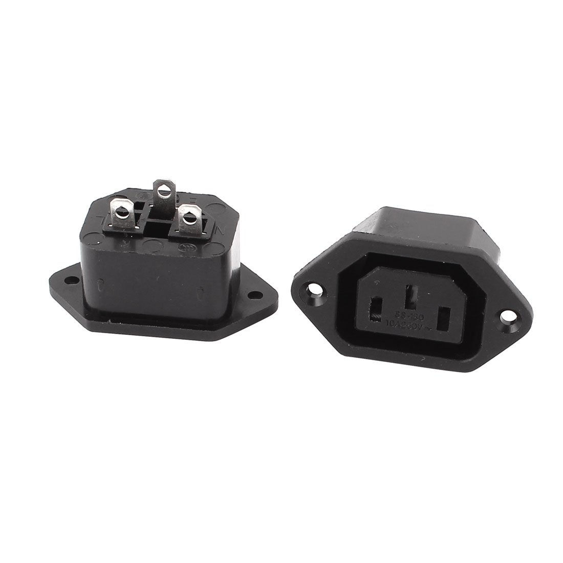 sourcing map 2 Pcs IEC C13 Connector PCB Mount Female Power Jack Socket Connector