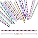 Antner 225pcs Biodegradable Stripe Paper Straws 9 Different Colors Rainbow Paper Drinking Straws for Shakes, Juices, Smoothies, Party Celebration Supplies