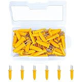 Elcoho 50 Pieces Stainless Steel Corn Holders Corn On The Cob Holders Prong Skewers With Storage Box