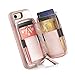 ZVE Leather Wallet Case for iPhone SE 2022 5G, iPhone 8/7 - 4.7 inch, Rose Gold