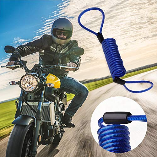 WinnerEco Spring Cable Disc Lock 1.5m Spring Cable Motorcycle Disc Lock Anti Thief Wheel Disc Brake (Blue)