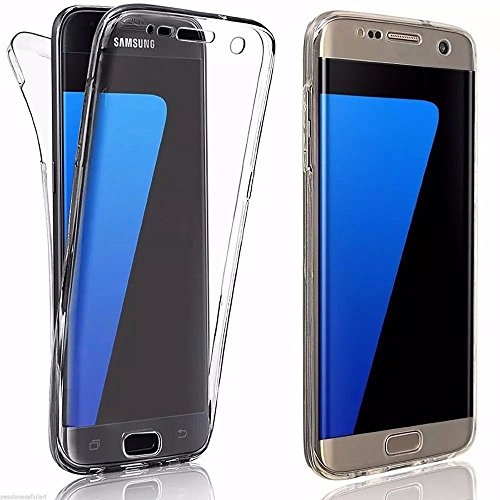 TPU Full Body 360 ° Transparent Cover Samsung Galaxy S7 Edge Hülle Case Beidseitig Schale Vorderseite + Rückseite Handy Tasche Schutz Etui Bumper von Vada-Tec