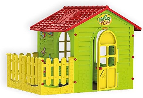Mochtoys 5907442108392 Spielhaus Fur Drinnen Und Draussen Mit Zaun Gartenhaus Kind Amazon De Spielzeug