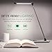 MoKo Dimmable LED Desk Lamp, 10W Touch Control Adjustable Table Lamp, Built-in Nightlight + USB Charging Port, Rugged & Full Aluminum Alloy Body, 6-Level Brightness, 5 Lighting Modes - Space Gray