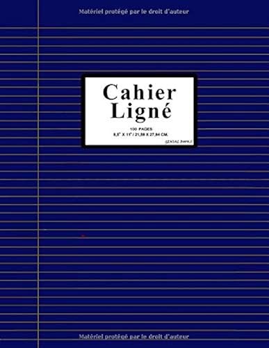 Download Cahier ligné: (6) 100 Pages Papier Ligné, 21,59 x 27,94 cm. (8,5” x 11”). Pour Adultes, Filles et Garçons. PDF