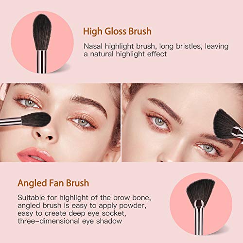 image for BESTOPE Makeup Brushes Set, 18 PCs Champagne Gold Professional Cosmeti