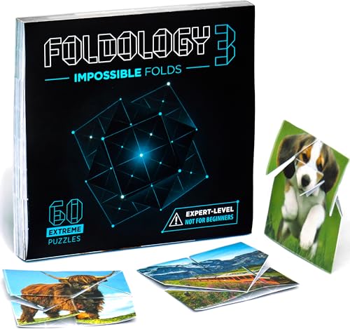 FOLDOLOGY 3 - Impossible Folds. Expert-Level Puzzle Game. 60 Origami Brain Teasers for Teens and Adults. Challenging, Not for Beginners. Ages 13+