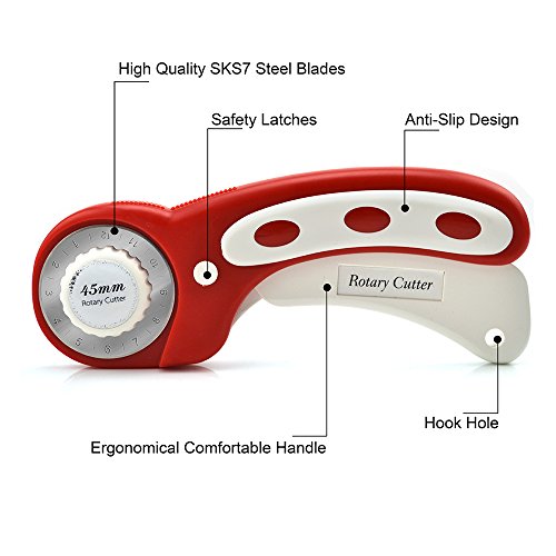image for Headley Tools 45mm rotary cutter with 7pc replacment 45mm rotary blade