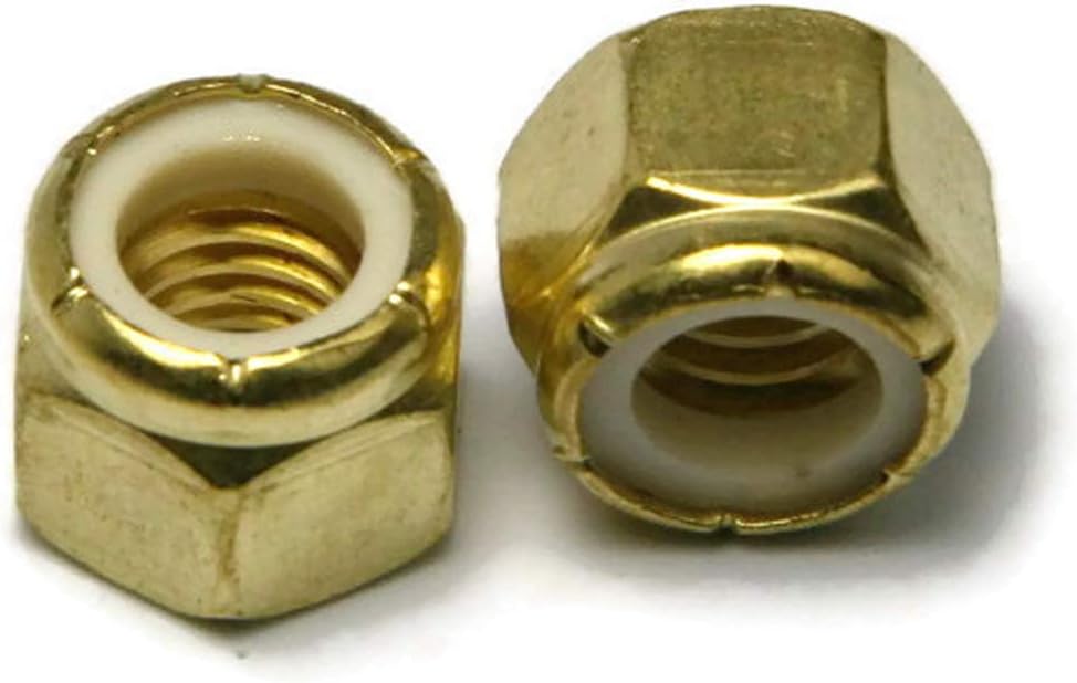 Brass Nylon Insert Lock Hex Nut UNC 1/420 Solid Brass Nylon Lock Nuts QTY 250