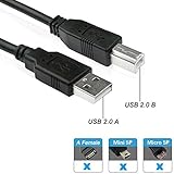 USB 2.0 High Speed Printer / Scanner Cable - for HP ENVY 4500 4520 5540 5640 5660 7640 100 110 120 4510 5530 e-All-in-One Photo Printer series 10 Foot Long