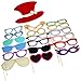 COOLOO Party Photo Booth Props, 60Pcs Props Kits for Birthday,Wedding,Reunion with Funny Hats,Mustache,Glasses Frames,Bowties