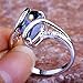 Emsione 925 Sterling Silver Plated Created Tear Drop Rainbow Topaz Womens Ring