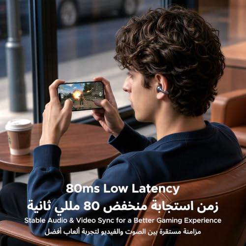 UGREEN S3 Air Wireless Earbuds, Open-ear Clip On Earbuds, Hijab-Friendly Ultra Comfort, 35H Battery for 1 Week Using, High Quality Sound, AI Clear Calls (Black)