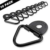 Seven Sparta Tie Down Anchors for Truck, Trailer, Warehouse, Boat, 10 Pack of Heavy Duty Steel V Ring Bolts, Tie Down Rings（Black）