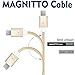 MAGNITTO Magnetic USB Cable [3.3ft] Braided Micro USB Cable/Samsung Charging Cable - Android Charging Cable for Galaxy S7/S6, Sony, Motorola and More - Gold