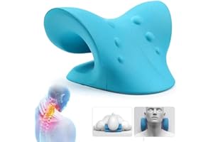 YOGI GRIPS Neck Shoulder Stretcher Relaxer, FSA and HSA Eligible, Cervical Traction Device Hump Corrector, Dowagers, Tech Neck, TMJ Pain Relief, Firm Foam, Cervical Spine Alignment, Chiropractic Pillow (Blue)