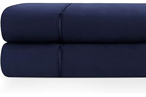 Zen Home Luxury Flat Sheet (2-Pack) - 1500 Series Luxury Hotel Microfiber - King - Navy Blue