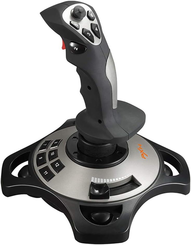 Solovley PC Joystick, PXN-2113 USB Gaming Controller with Vibration Feedback and Throttle, Flight Stick Simulation Games Wired Flight Stick for PC Computer Laptop