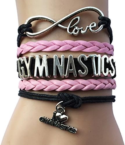 12 Colors DOLON Gymnastics Bracelet Jewelry-Gymnast Charm Wrapped Coach Team Players Fans Gift