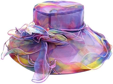 SYBKNSTW New Summer Hats for Women Elegant Wide Brim Church Hat Party Headwear Sun Hats Caps C3