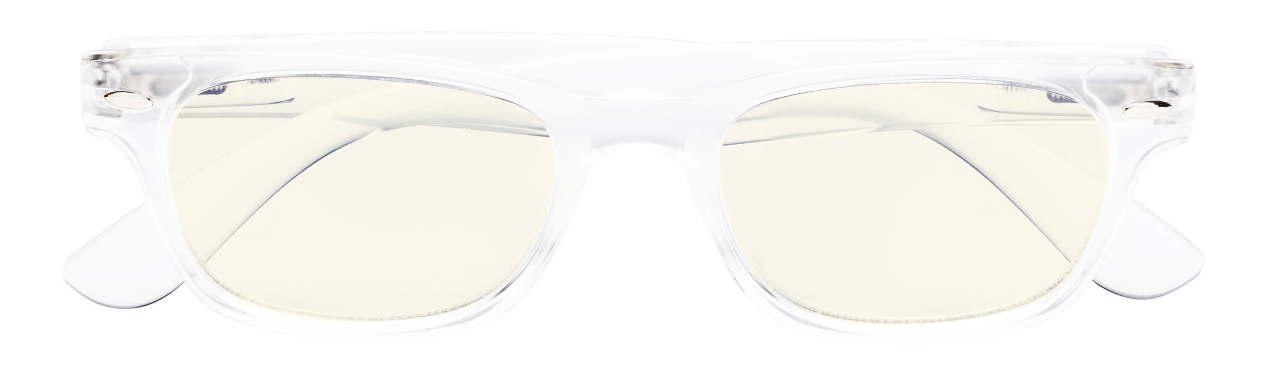 CessBlu Blue Light Filter Computer Glasses Design Blocking UV Readers for Women Reading Screen (Transparent) +1.25