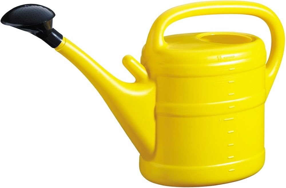 Geli Gartengie?kanne 10 L yellow with shower head and bracket