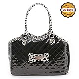 Dog Carrier Purse Pet Travel Bag Cat Portable Handbag,Soft Sided Tote with 2 Fleece Pads for Small Pets,Come with a Pet Comb,Up to 15lbs,Easy to Storage,Go Hiking Shopping with Your Doggy (black)