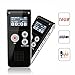Digital Voice Recorder, Portable Recorder, Multifunctional Rechargeable Dictaphone, FlatLED Audio Voice Recorder Dictaphone, MP3 Music Player with Mini USB Port and Color LCD display, 16GB (Black)