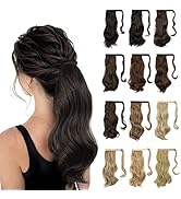 Sofeiyan Curly Ponytail Extension 15 Inch Heat Resistant Synthetic Natural Wavy Hairpiece Wrap Ar...