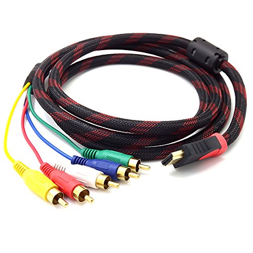 ANRANK HR5108AK 5FT Full HD 1080P HDMI Male to 5 RCA RGB Audio Video AV Component Cable