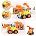 D-Mcark Early Educational Toddler Baby Toy Push and Go Friction Powered Car Toys Sets of 4 Tractor Bulldozer Mixer Truck and Dumper for Children Kids Boys and Girls 1 Year Old to 3 Year Old